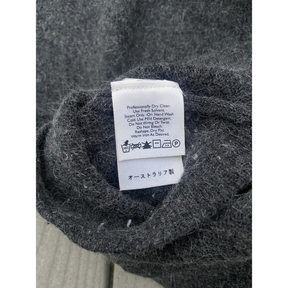 Vintage Eddie Bauer Women’s Lambswool Angora Cardigan Gray Fuzzy Knit Sweater M - Picture 9 of 11